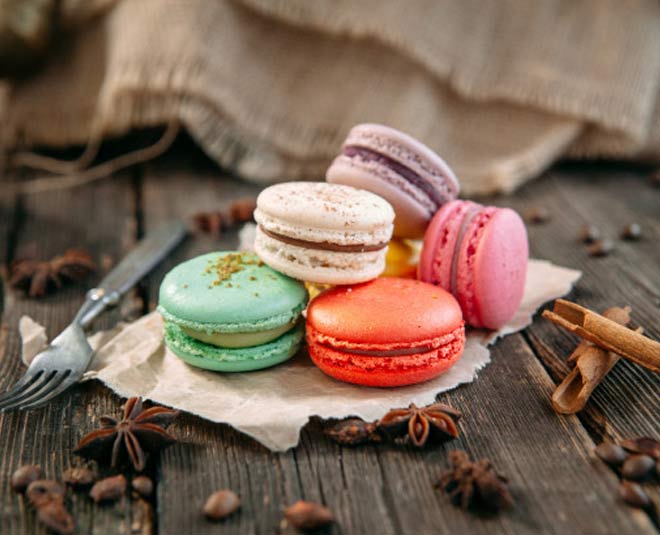 delicious macarons inside 
