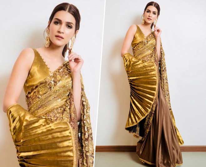 frill saree for mehandi