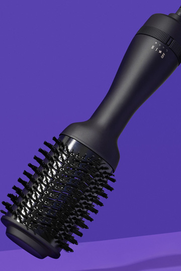 Round Blow Dryer Brush with Case  Ultra Lightweight Hair Dryer Brush  Straightens Volumizes  Creates