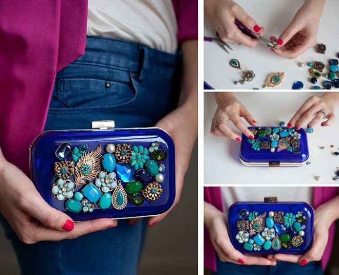 how to reuse old earrings on bags