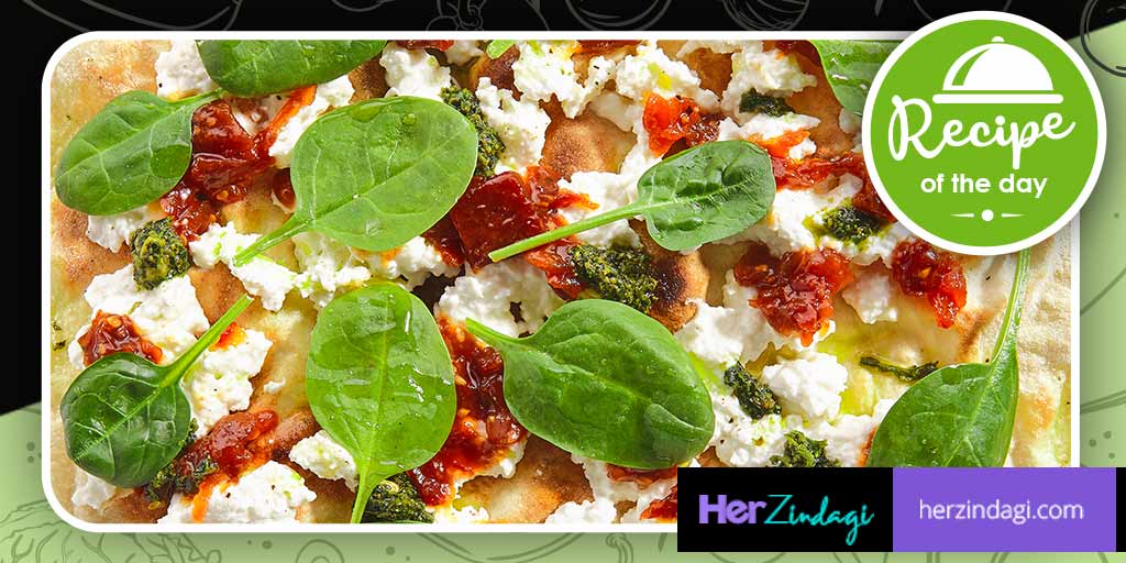 Prepare Cheesy Spinach Pesto Flatbread With This Easy Recipe