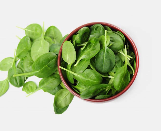 पालक spinach inside