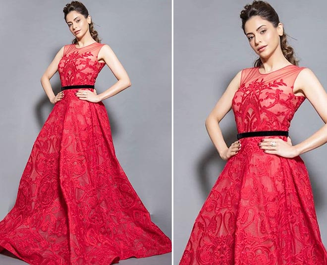 aamna sharif red gown inside 