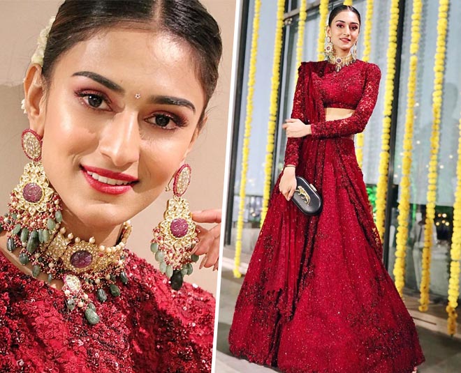 Erica fernandes in top lehenga