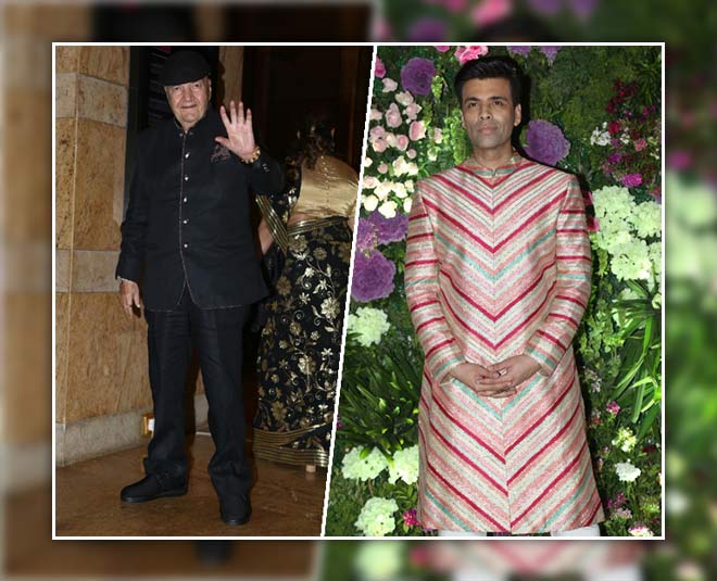 प्रेम चोपड़ा और करण जौहर- karan johian and prem chopra armaan jain wedding