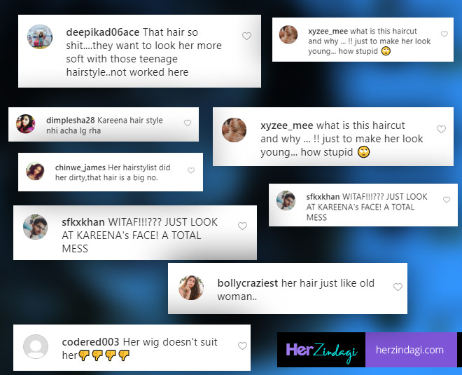 kareena kapoor troll on  hair cut