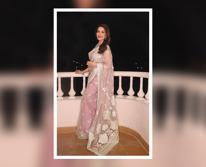 madhuri dixit bollywood actress embroidery saree looks