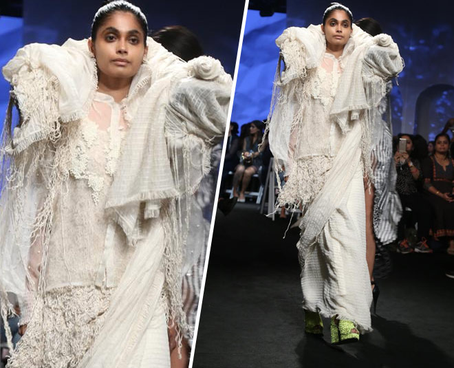 साड़ी फैशन- model lakme fashion week