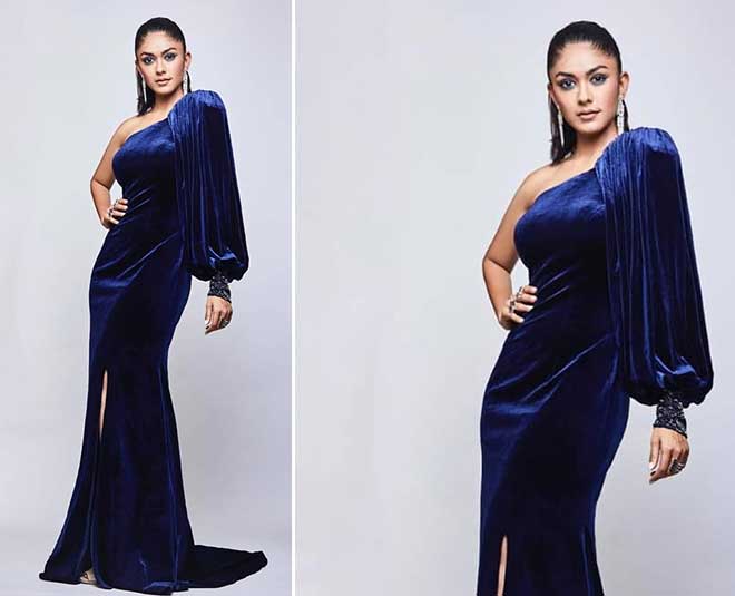 night party gown outfit look  of mrunal thakur tips