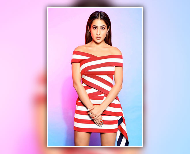 sara ali khan stylish looks stripes dress