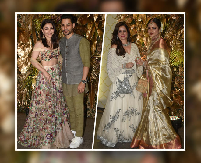 soha kunal neelam rekha at armaan jain wedding reception