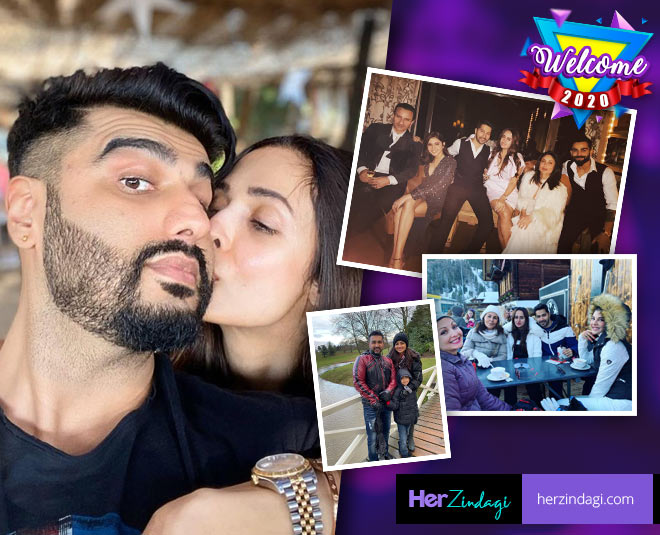 arjun malaika kiss and other celebs new year celebration
