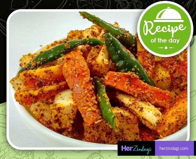 carrot radish green chilli pickle main
