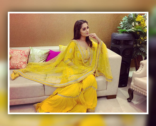 deepika kakar traditional party outfit sharara suit