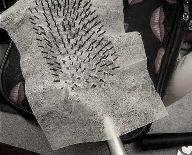 frizzy hair in winter dryer sheet