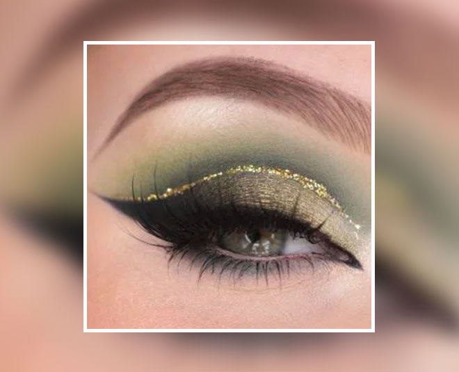 golden eyeshadow for party cut crease