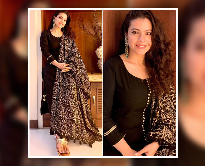kajol in black kurta