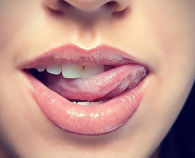 lip care myths using tongue