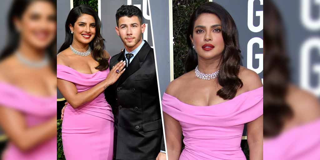 Priyanka Chopra Golden Globe 2020 Look On Red Carpet With Nick Jonas