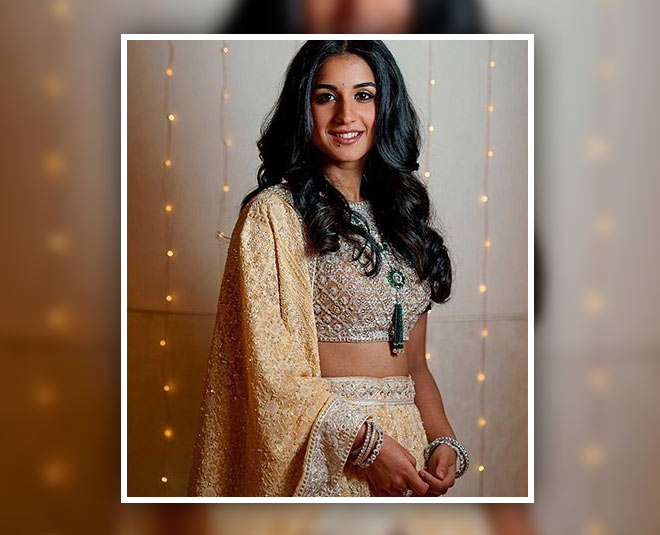 radhika mango lehenga