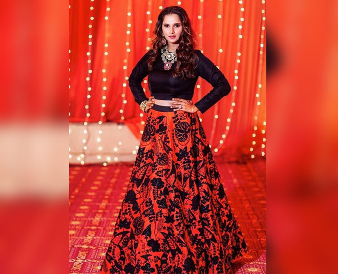 sania mirza evening party inspiration indo western