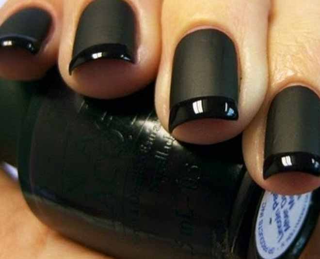 black nail art side