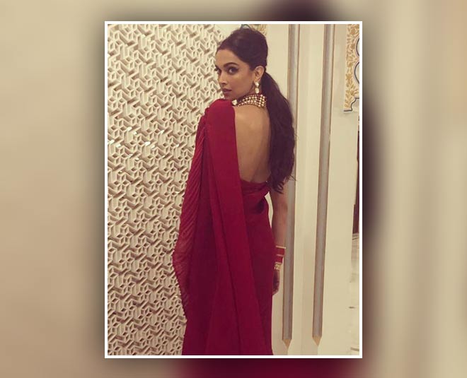 deepika low ponytail hairstyle looks inside 