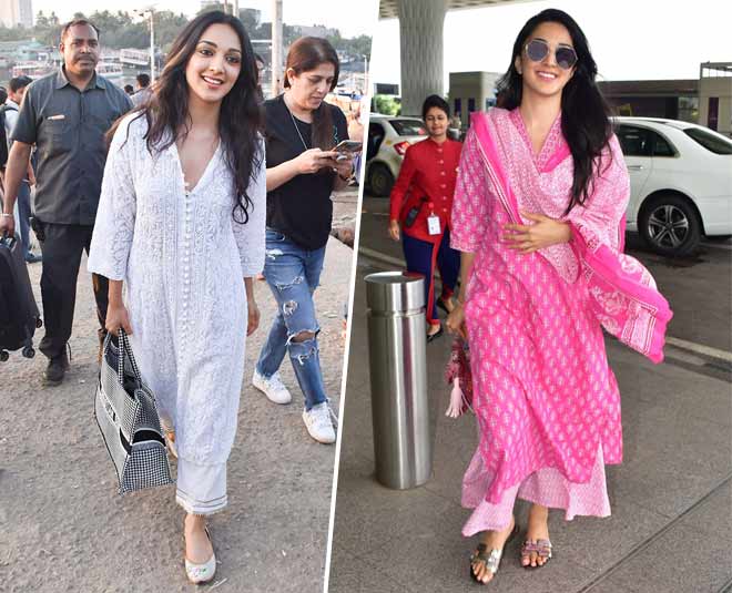 Kiara Advani's white and pink dip-dyed chikankari kurta puts a fun spin on  off-duty dressing | VOGUE India