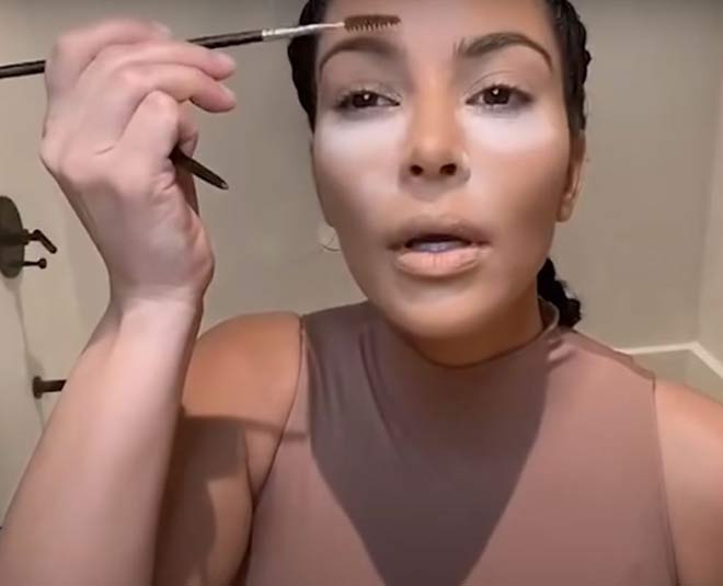 kim baking eyebrows