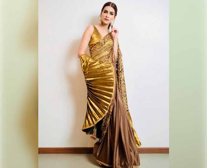 kriti sanon golden blouse designs