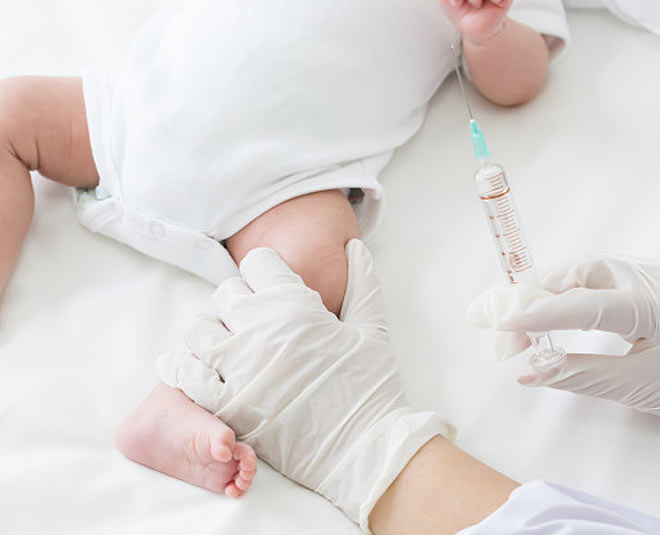 baby vaccinated amidst the danger of covid  inside 