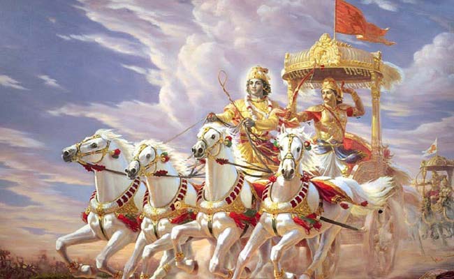 What is the literary meaning of Bhagavad Gita ? bhagavad gita two