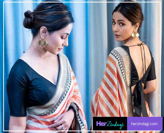 blouse look hina khan