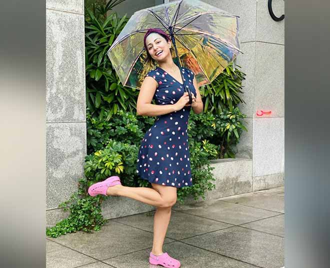 hina khan blue colour looks style inside