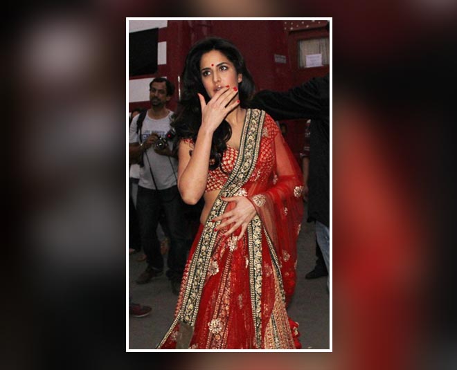 katrina kaif in red lehenga