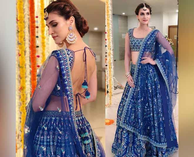kriti sanon blue lehenga