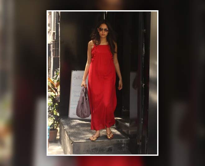 mira kapoor red dress maxi