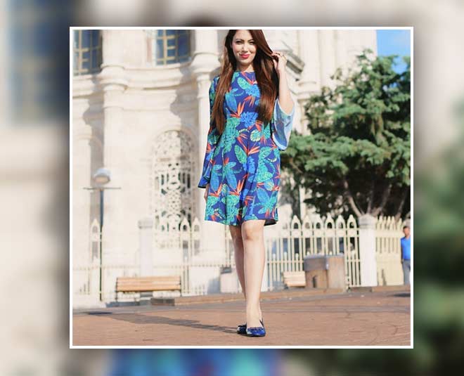 munmun dutta summer fashion printed short dress