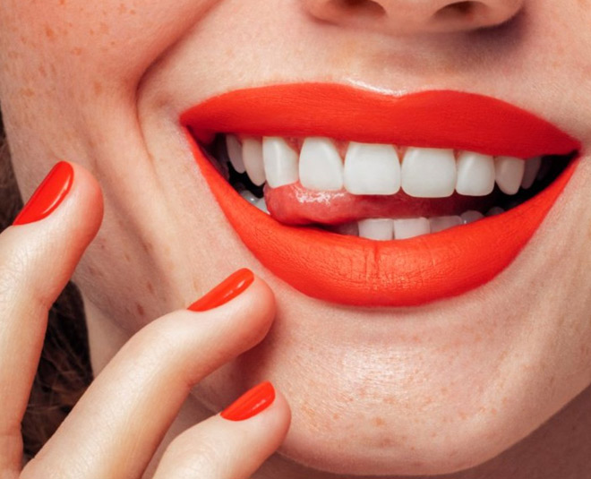 orange lipstick inside 