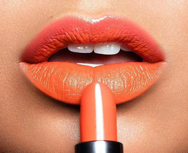 orange lipstick inside 