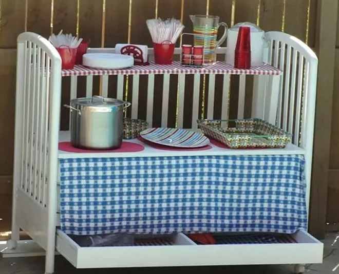 repurpose baby crib inside