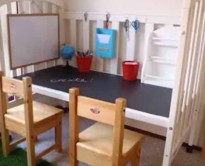 repurpose baby crib inside