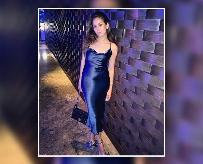 satin blue dress mira kapoor