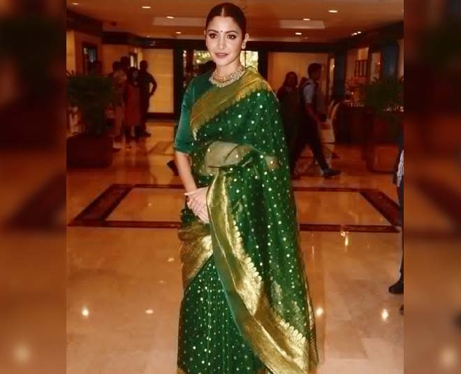 anushka sharma in silk saree