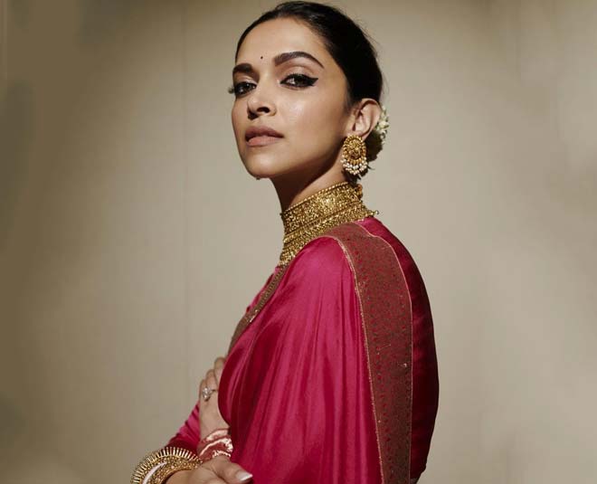 deepika padukone in silk saree