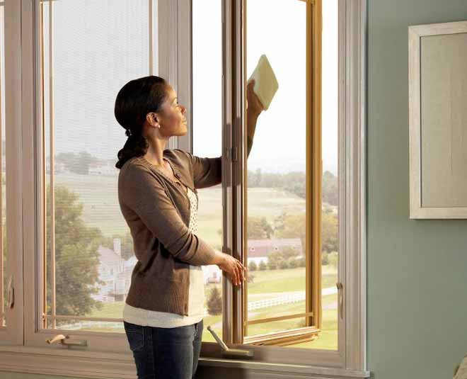 get rid the stains of glass window Inside