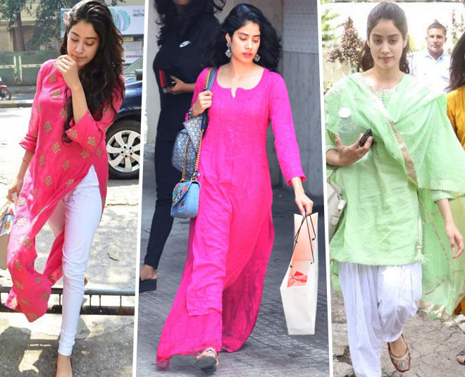 Janhvi Kapoor In Ethnic Attire During Good Luck Jerry Promotions In Juhu