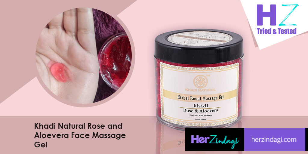 khadi natural rose & aloe vera herbal face massage gel