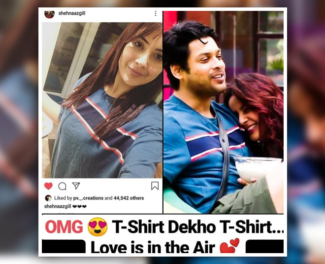 sidharth shukla and shehnaaz gill same tshirt