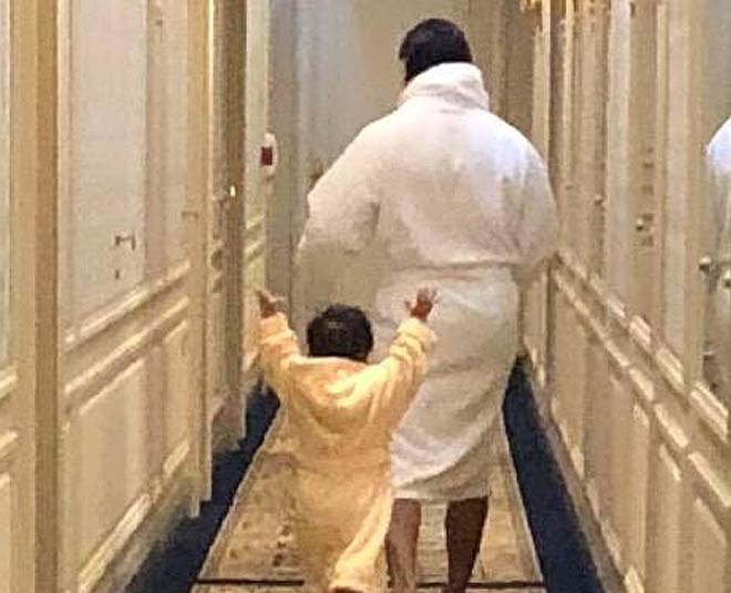 taimur ali khan in bathrobe